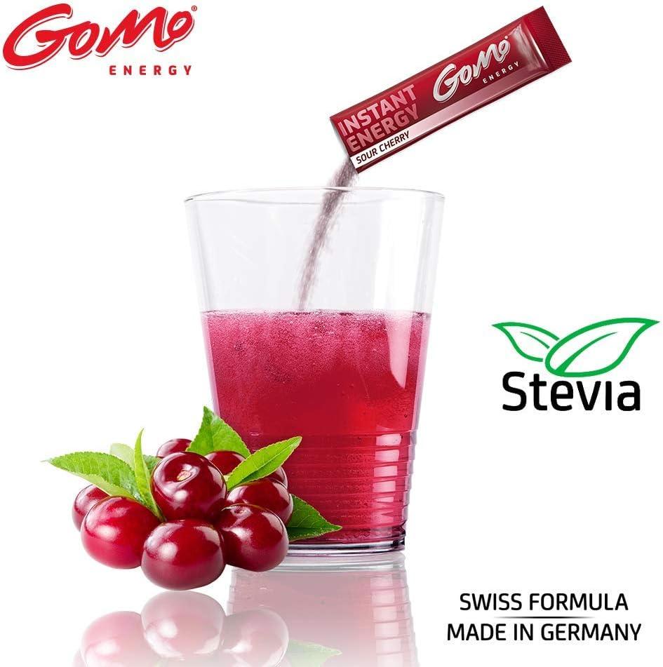 imageGoMo ENERGY Boisson de vitalit 100 naturelle sans sucre Stimulation physique et mentale Plus dnergie et de concentration Vgane hypocalorique dulcore avec stevia SOUR APPLE 30 portionsCerise aigre