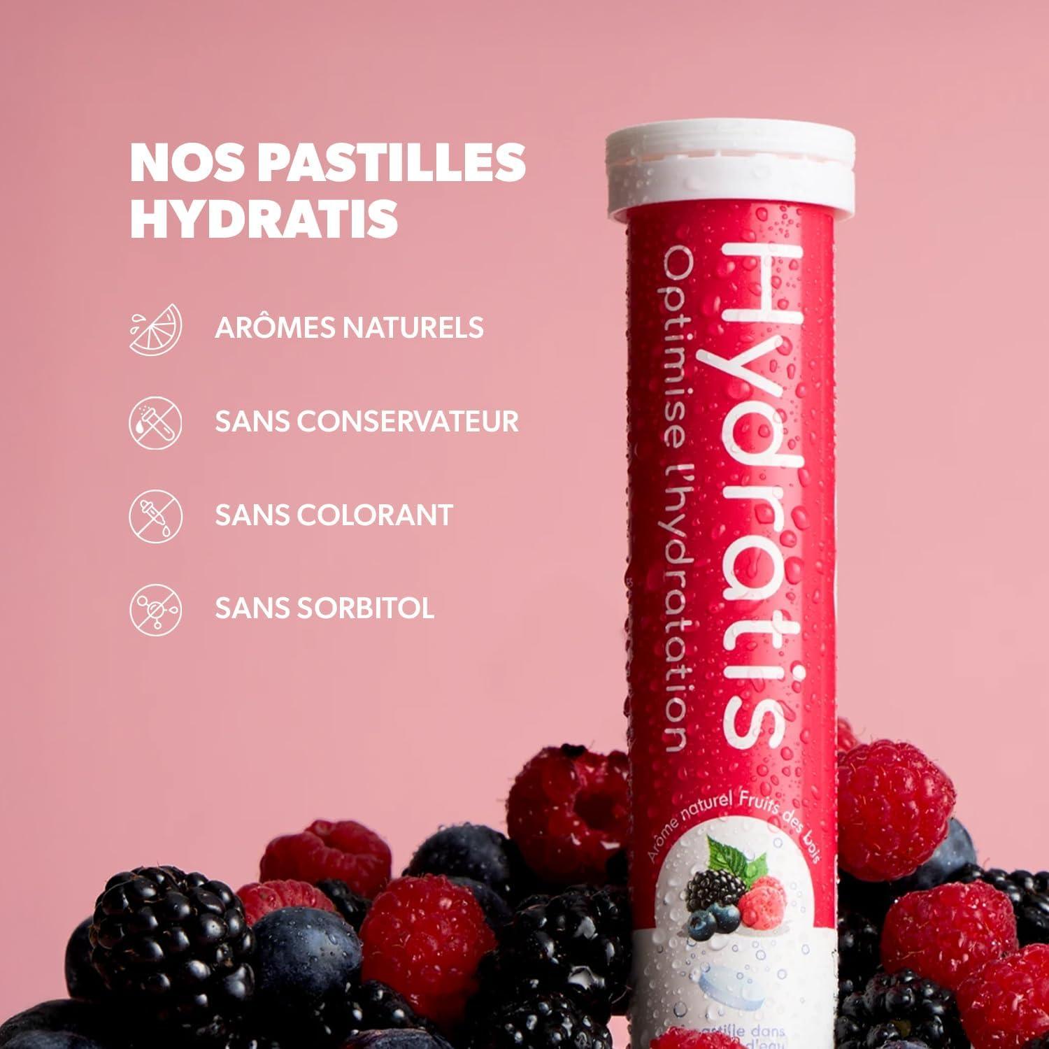 imageHYDRATIS Pastilles Hydratation Electrolytes Fruits des Bois Amliore lHydratation et Favorise lnergie Formule Isotonique Sport Rcupration Bientre 1 mini tube 10 Pastilles2 TUBES