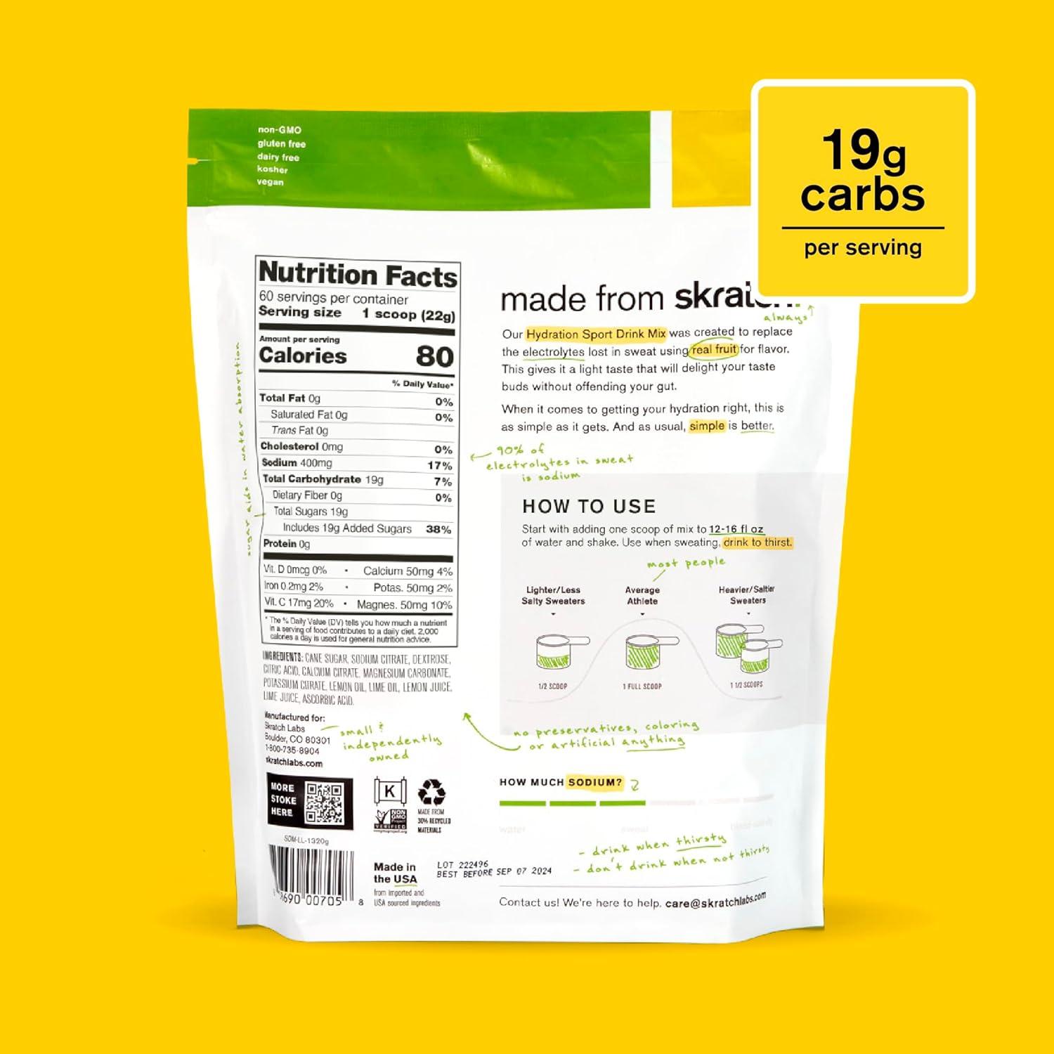 imageSkratch Labs Mlange de boisson dhydratation sportive citron vert 465 oz 60 portions