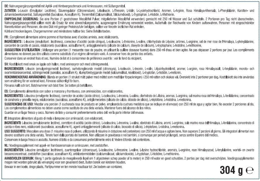 imageXTEND EAAs 40 portions pour lhydratation et la performance physique Hydrate rpare rcupre 9 acides amins essentiels lectrolytes ajouts Fruits dtApple and Raspberry