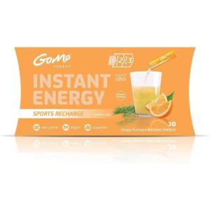 GoMo ENERGY® Boisson de vitalité 100% naturelle sans sucre | Stimulation physique et mentale | Plus d’énergie et de concentration | Végane hypocalorique édulcorée avec stevia | SOUR APPLE 30 portions(Orange)