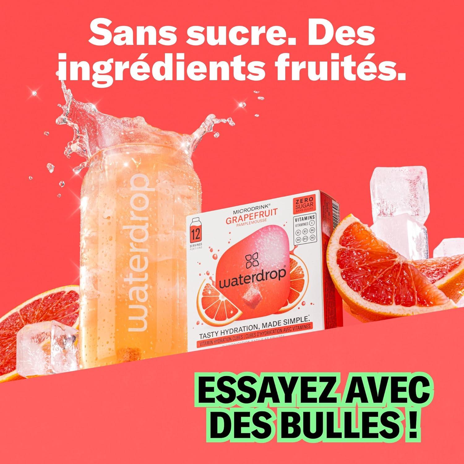 imagewaterdrop Coffret Citrons Givrs 36 Cubes de Boisson pour Eau Aromatise Citron Vert Sans Sucre Pastilles Aromatises pour lEau Alternative aux Boissons Gazeuses Enrichies en Vitamines C et BLimonade