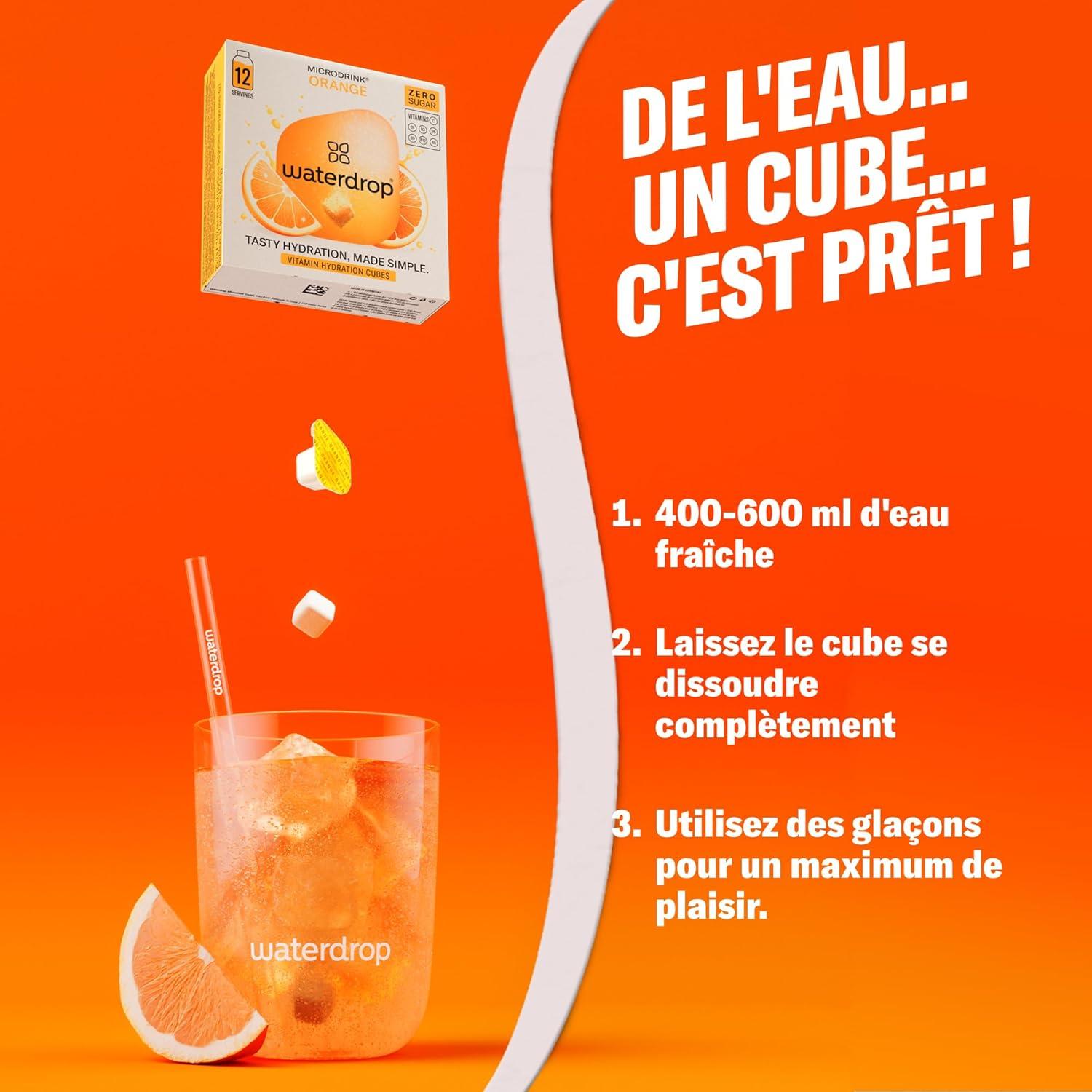imagewaterdrop Coffret Citrons Givrs 36 Cubes de Boisson pour Eau Aromatise Citron Vert Sans Sucre Pastilles Aromatises pour lEau Alternative aux Boissons Gazeuses Enrichies en Vitamines C et BLimonade