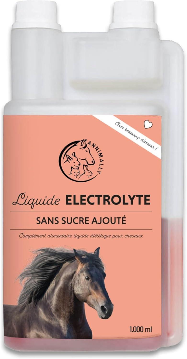 imageAnnimally lectrolytes Liquides pour Chevaux 1000ml avec Sodium Potassium Acerola Calcium Magnsium et Vitamine B liquides lectrolytes Liquides sans ajout de Sucre
