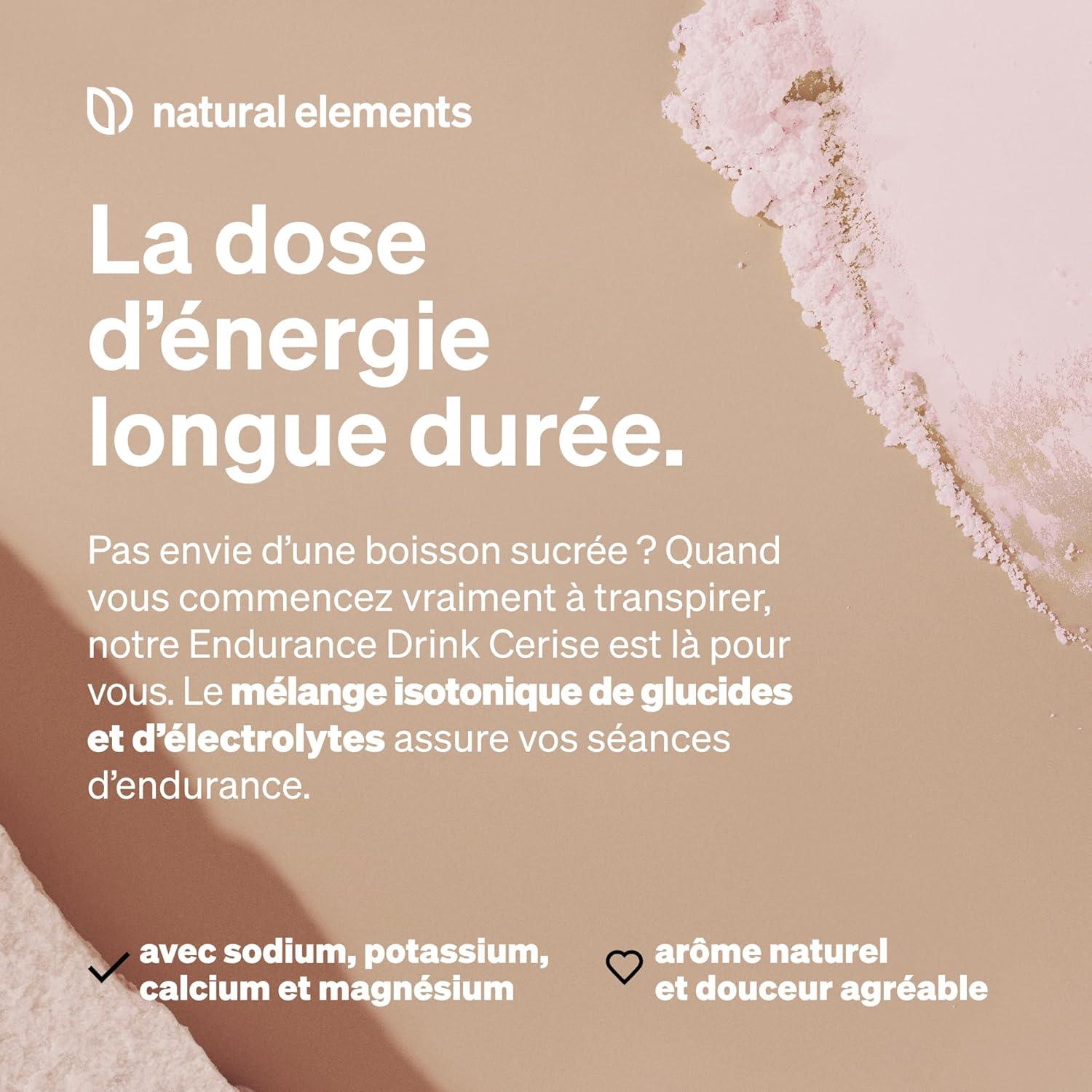 imageEndurance Drink Cerise 600g de poudre isotonique avec lectrolytes et glucides got cerise vgane biodisponibilit optimale produit et contrl en laboratoire en Allemagne