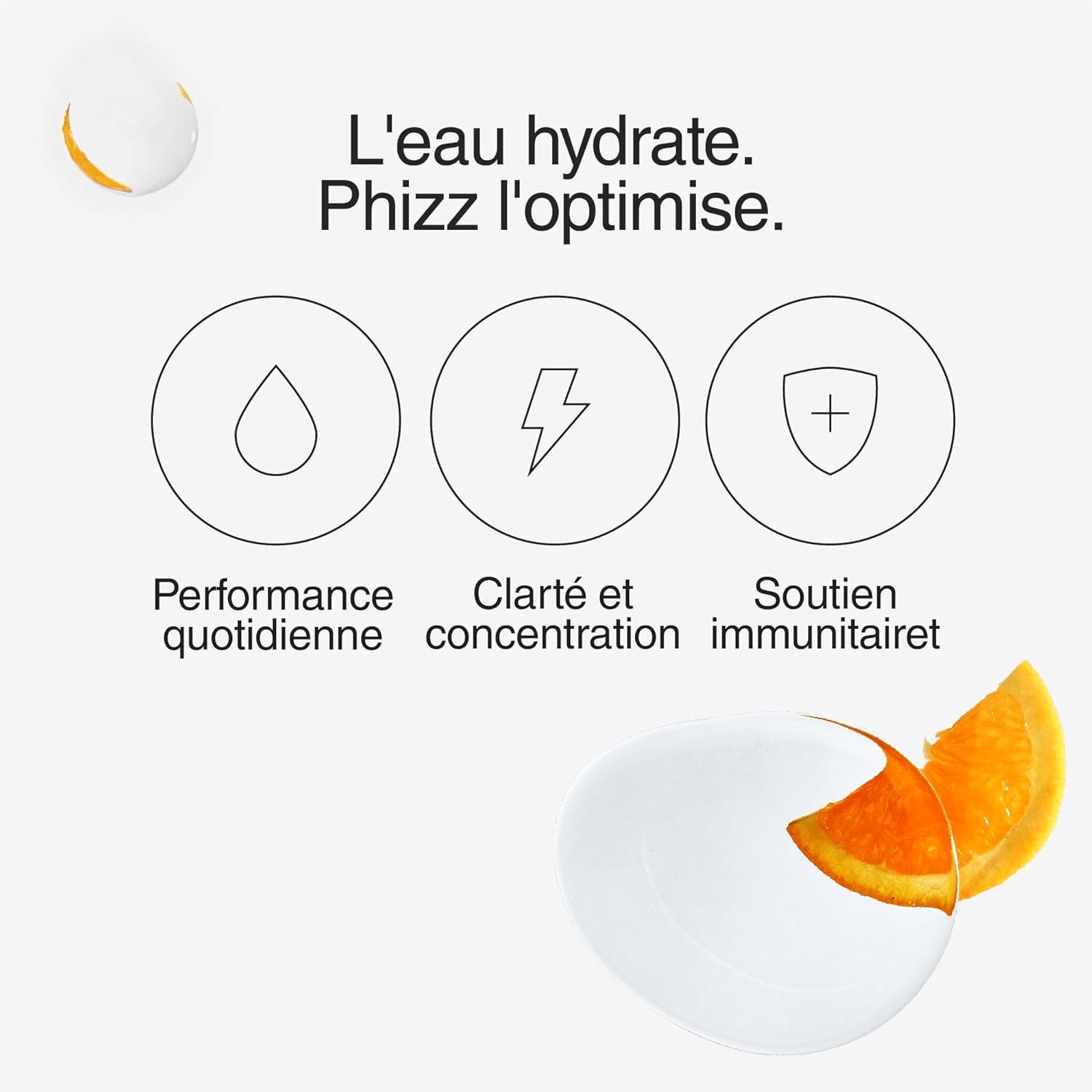 imagePhizz Electrolytes Multivitamines ampamp Comprims dhydratation 60 comprims de rhydratation effervescents 18 vitamines et minraux vitamine C vgane vgtarien et hypocalorique Pomme ampamp CassisOrange