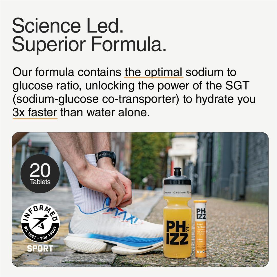 imagePhizz Electrolytes Multivitamines ampamp Comprims dhydratation 60 comprims de rhydratation effervescents 18 vitamines et minraux vitamine C vgane vgtarien et hypocalorique Pomme ampamp CassisPomme Cassis