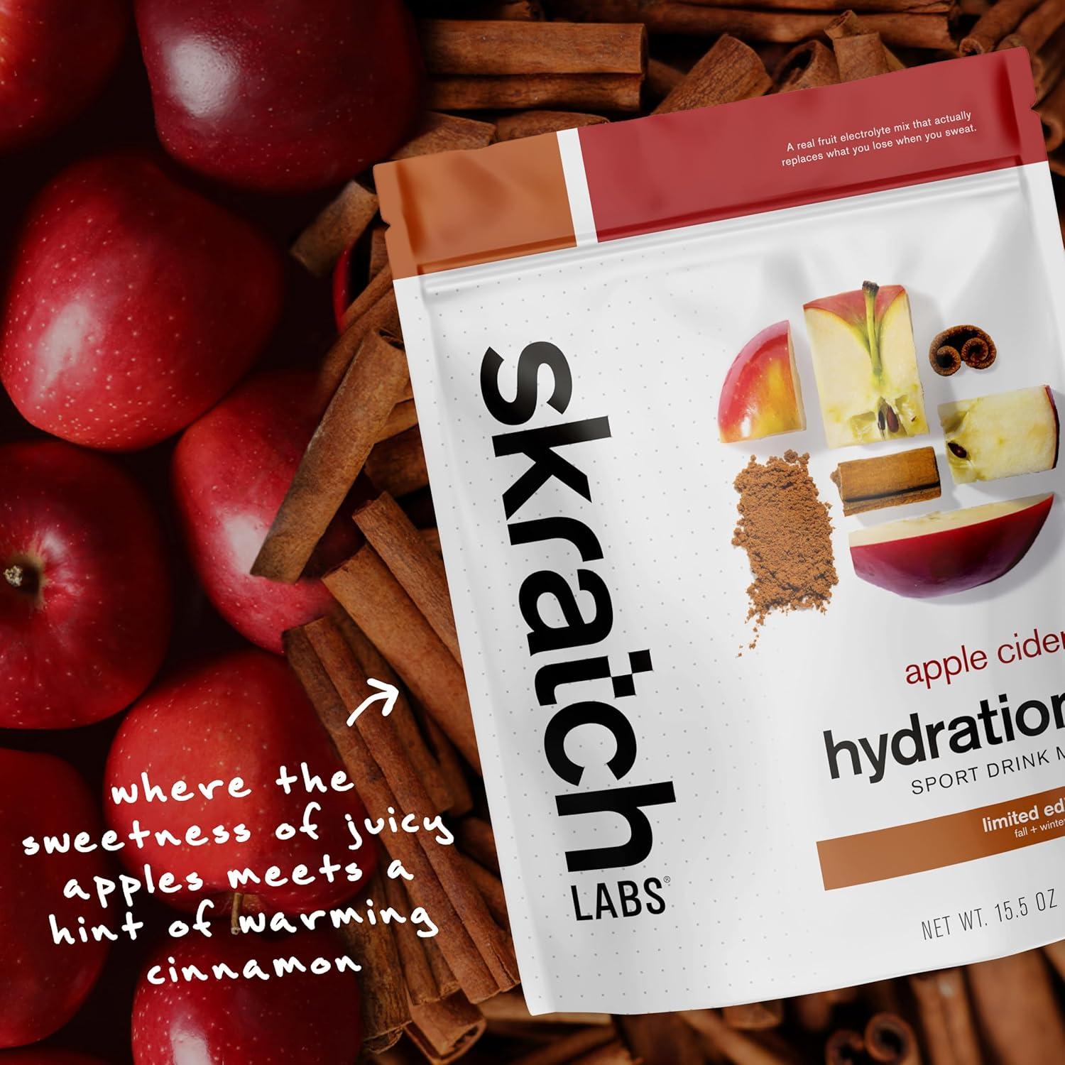 imageSKRATCH LABS Sport Hydration Drink Mix Poudre de glucides et dlectrolytes 440g Apple Cider Endurance entranement comptition Sans gluten Vegan Keto