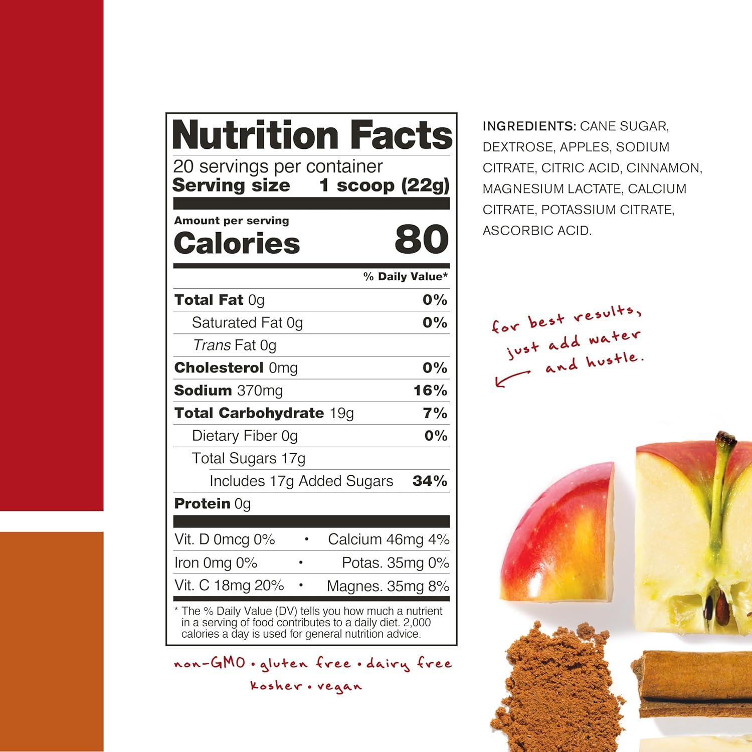 imageSKRATCH LABS Sport Hydration Drink Mix Poudre de glucides et dlectrolytes 440g Apple Cider Endurance entranement comptition Sans gluten Vegan Keto