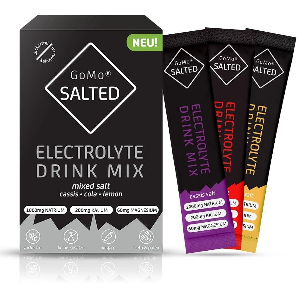 imageGoMo SALTED Hydration Aid  Electrolytes sans sucre  Amlioration de labsorption de leau ampamp hydratation rapide  30 portions de poudre dlectrolytes avec du sel des Alpes suisses  Got mixte