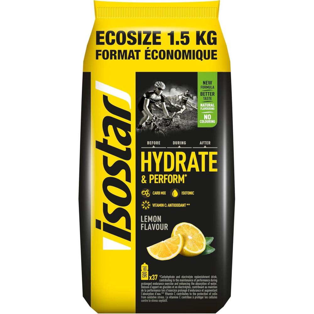 imageIsostar Hydrate ampamp Perform saveur Cranberry et Fruits Rouges Poudre pour Boisson Isotonique 15 kg 37 dosesCitron