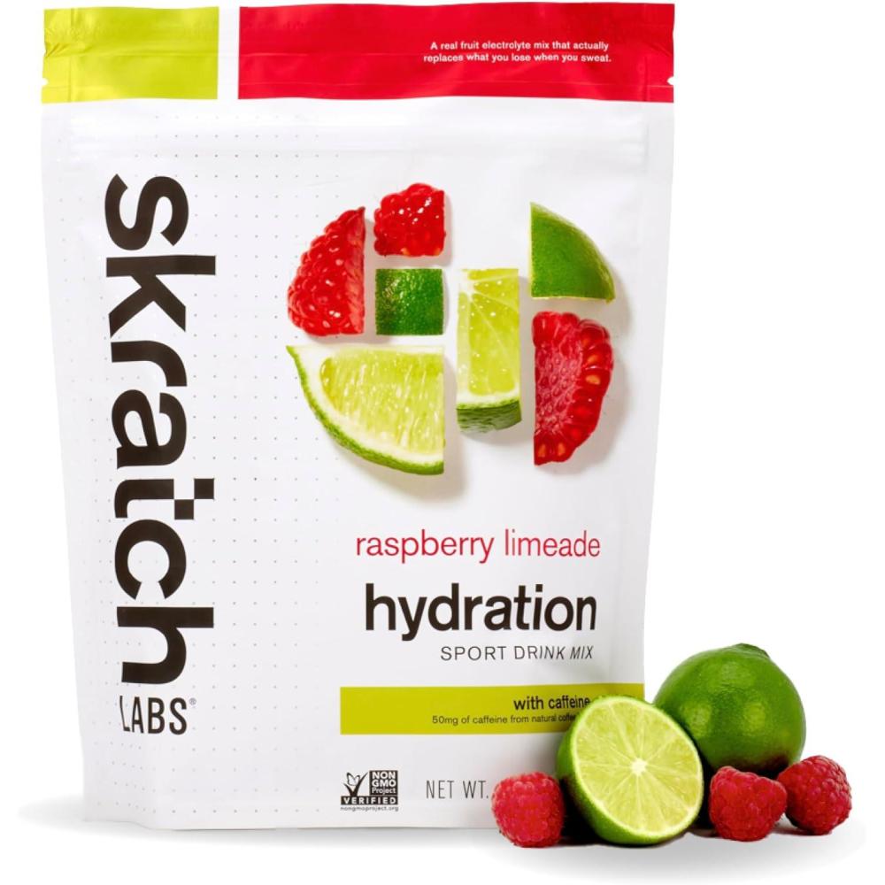 imageSKRATCH LABS Hydration 440g Poudre dlectrolytes Sport Drink Mix Raspberry Limeade Limonade la framboise cafine 20 portions Sans OGM Vegan Kasher