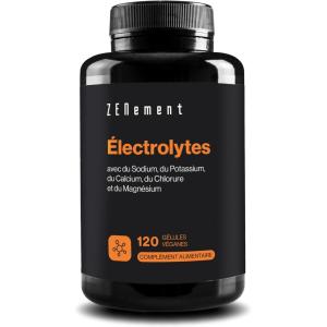 Electrolyte Complex – Electrolytes Sans Sucre Avec Sodium, Calcium, Magnesium Potassium – Énergie, Fonction Musculaire Sport, Fatigue – Keto – 120 gélules vegan – Zenement