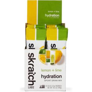 SKRATCH LABS Sport Hydration Drink Mix | Poudre de glucides et d&rsquo;électrolytes |20x22g | Citron + citron vert | Endurance, entraînement, compétition |Sans gluten, Vegan, Keto