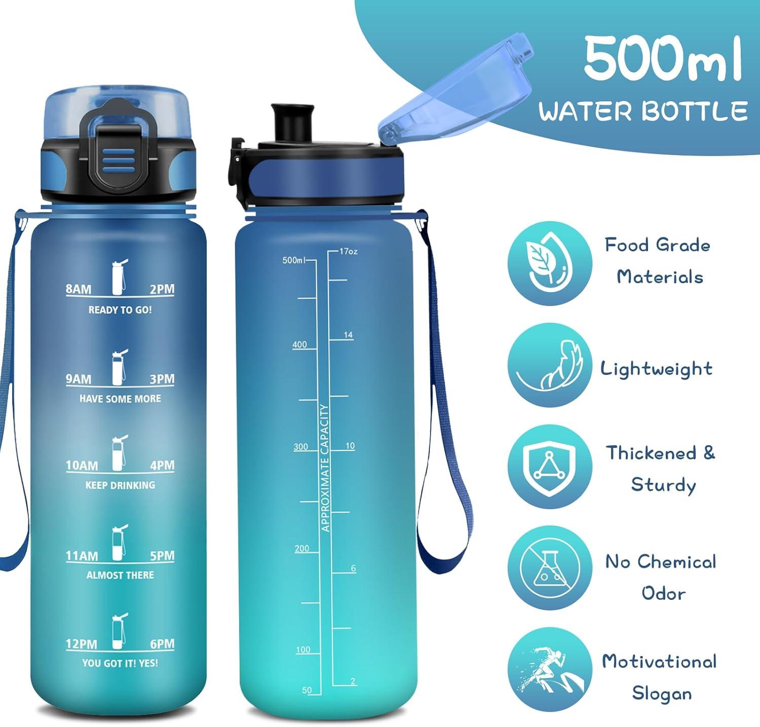 imageGourde 15L Sport Filtrante AntiFuite Motivation avec Slogan Camping et Randonne Facile Nettoyer Fitness Extrieur Running JauneRoseBleuvert