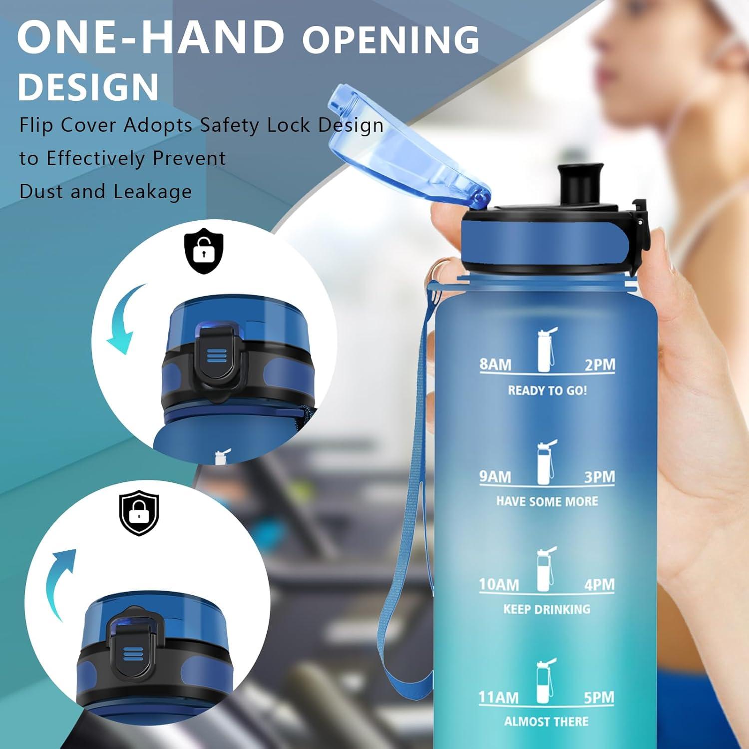 imageGourde 15L Sport Filtrante AntiFuite Motivation avec Slogan Camping et Randonne Facile Nettoyer Fitness Extrieur Running JauneRoseBleuvert
