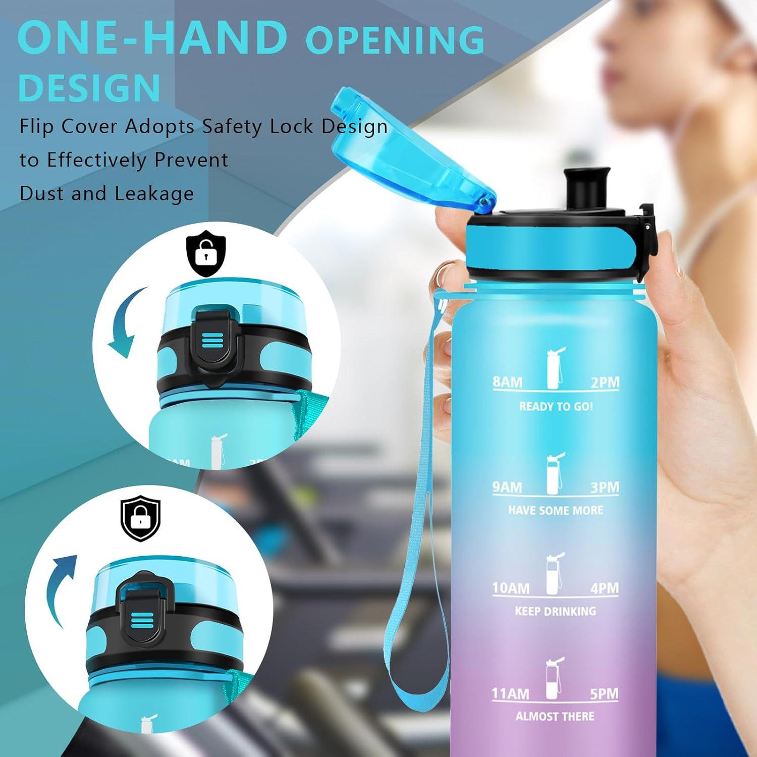 imageGourde 15L Sport Filtrante AntiFuite Motivation avec Slogan Camping et Randonne Facile Nettoyer Fitness Extrieur Running JauneRoseBleuviolet