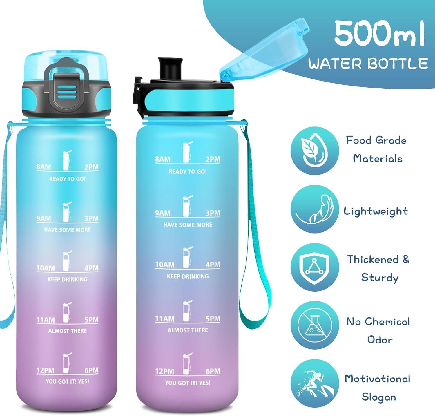 imageGourde 15L Sport Filtrante AntiFuite Motivation avec Slogan Camping et Randonne Facile Nettoyer Fitness Extrieur Running JauneRoseBleuviolet