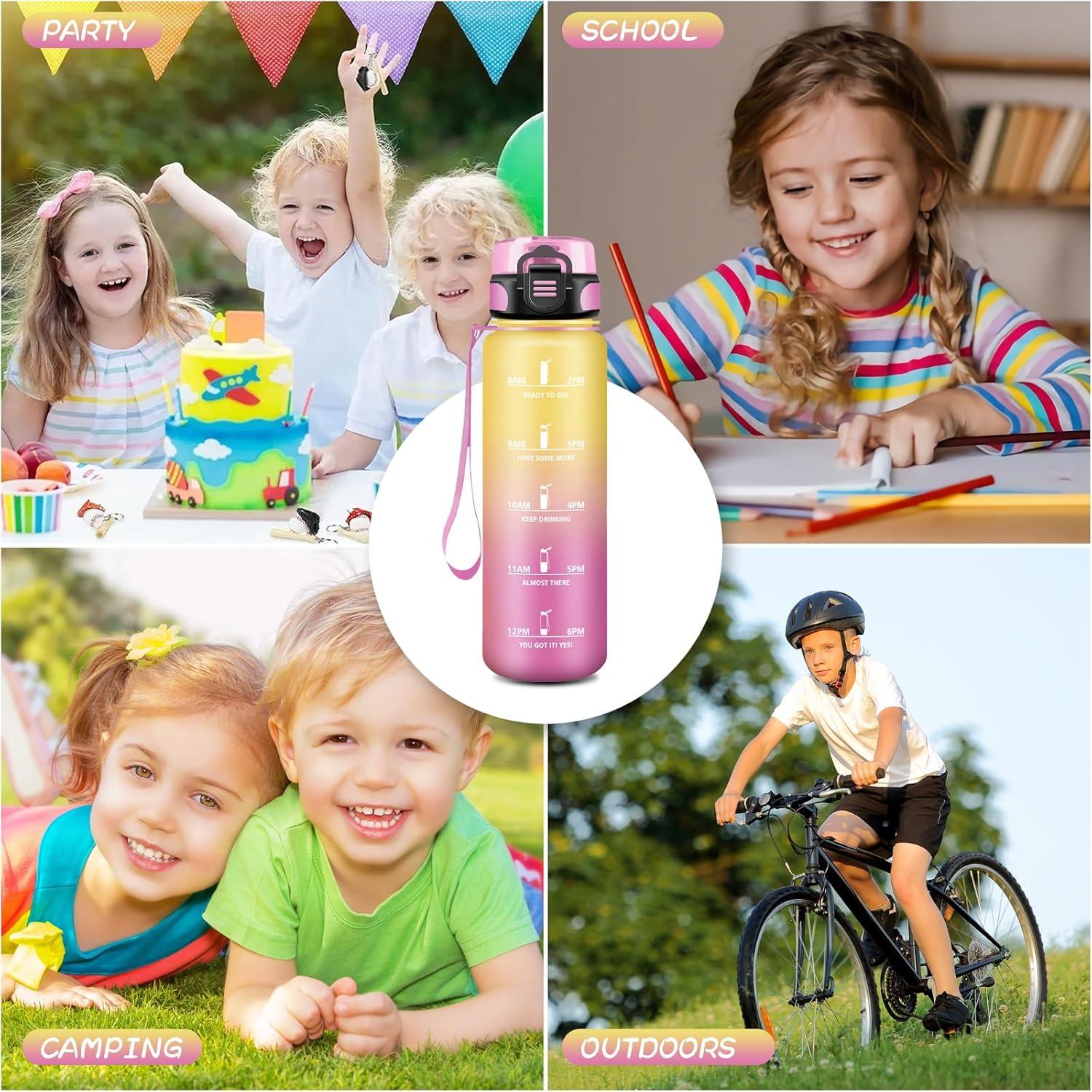 imageGourde 15L Sport Filtrante AntiFuite Motivation avec Slogan Camping et Randonne Facile Nettoyer Fitness Extrieur Running JauneRoseJaunerose
