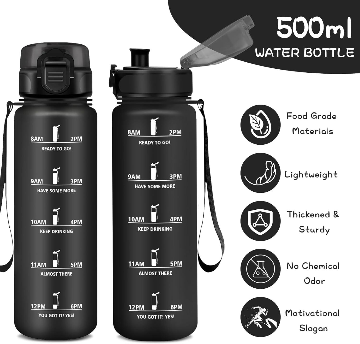 imageGourde 15L Sport Filtrante AntiFuite Motivation avec Slogan Camping et Randonne Facile Nettoyer Fitness Extrieur Running JauneRoseNoir