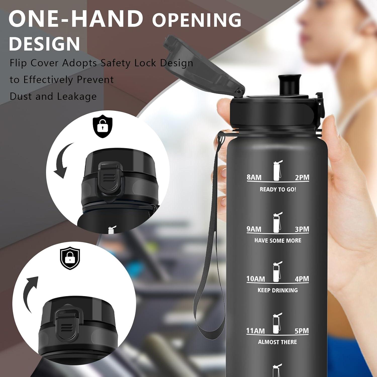 imageGourde 15L Sport Filtrante AntiFuite Motivation avec Slogan Camping et Randonne Facile Nettoyer Fitness Extrieur Running JauneRoseNoir