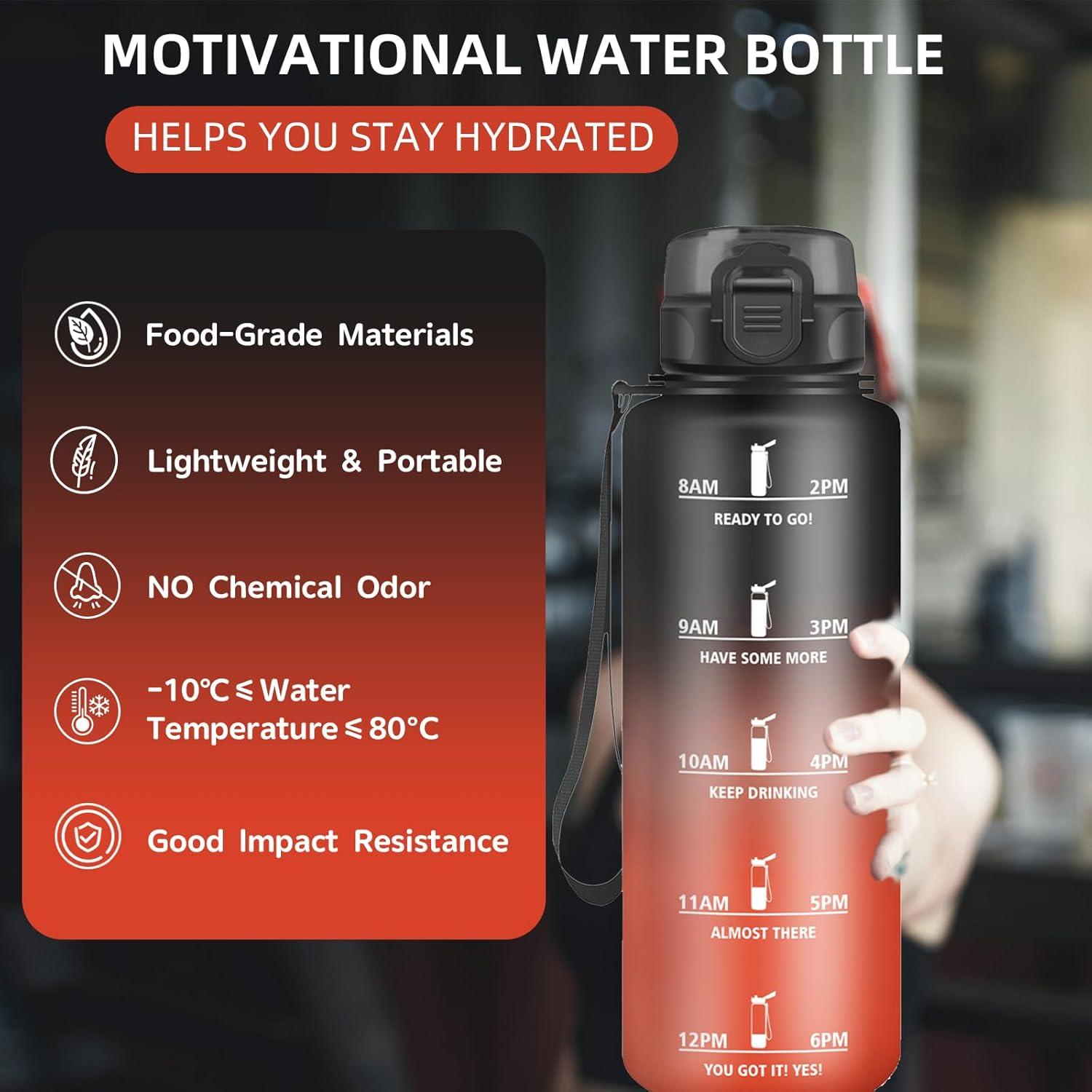 imageGourde 15L Sport Filtrante AntiFuite Motivation avec Slogan Camping et Randonne Facile Nettoyer Fitness Extrieur Running JauneRoseNoirrouge