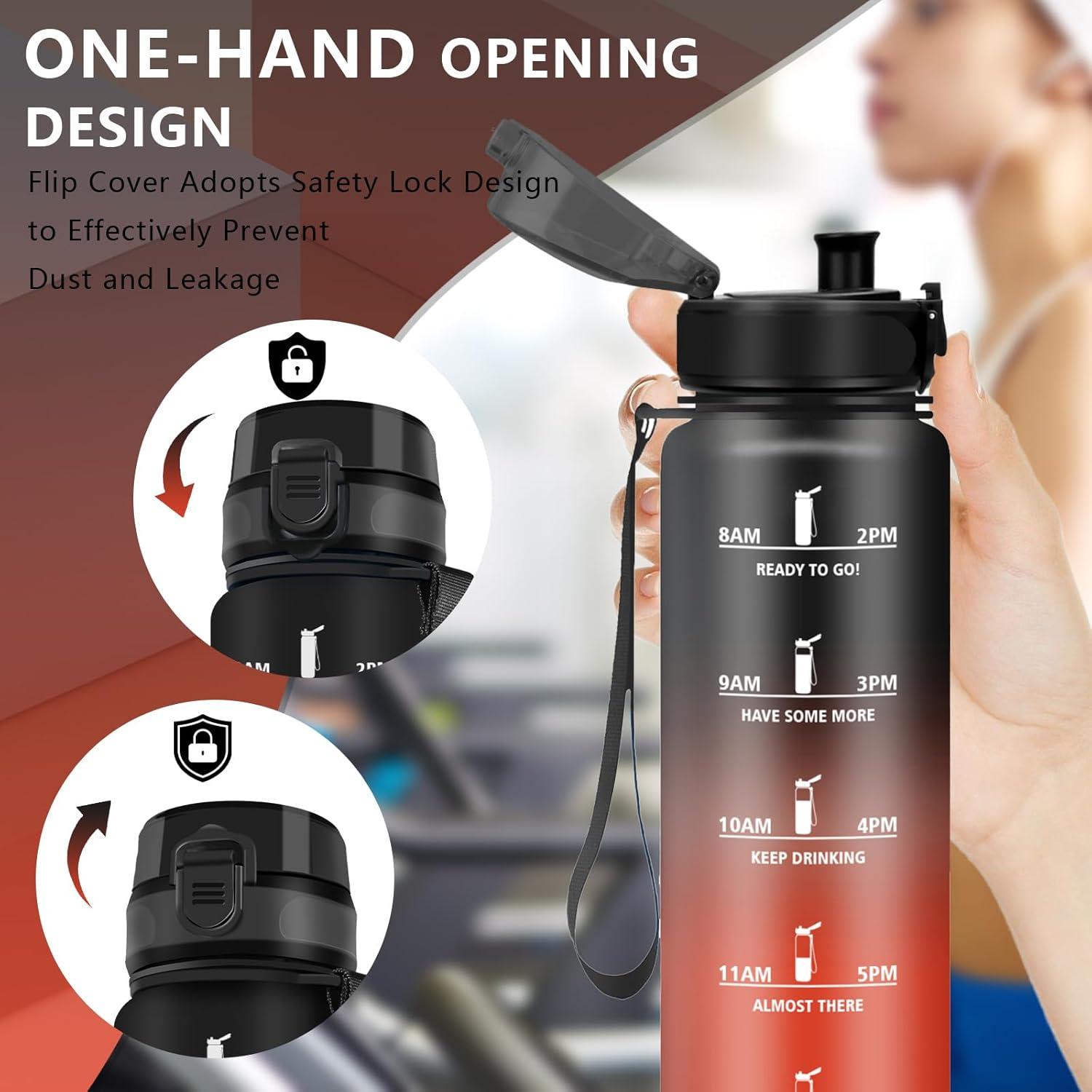 imageGourde 15L Sport Filtrante AntiFuite Motivation avec Slogan Camping et Randonne Facile Nettoyer Fitness Extrieur Running JauneRoseNoirrouge