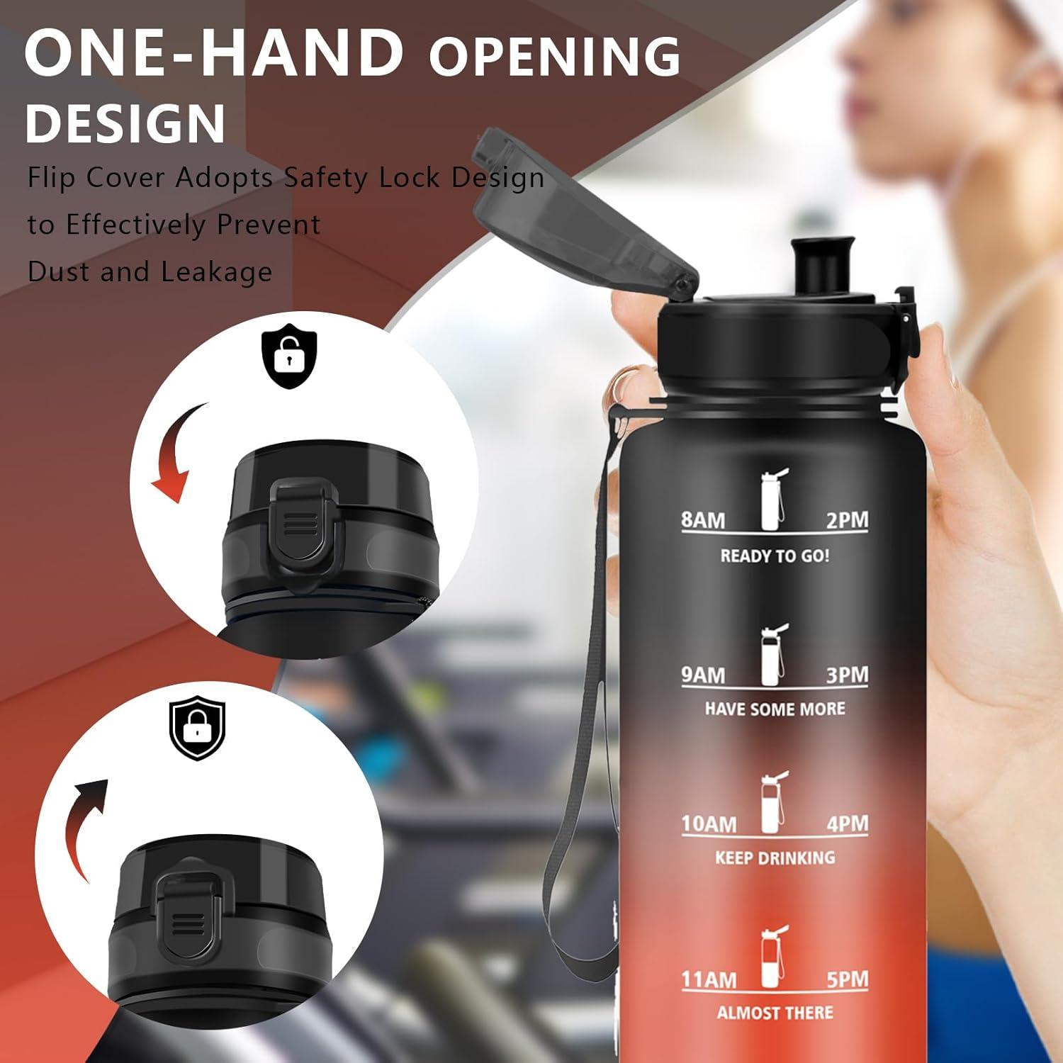 imageGourde 15L Sport Filtrante AntiFuite Motivation avec Slogan Camping et Randonne Facile Nettoyer Fitness Extrieur Running JauneRoseNoirrouge