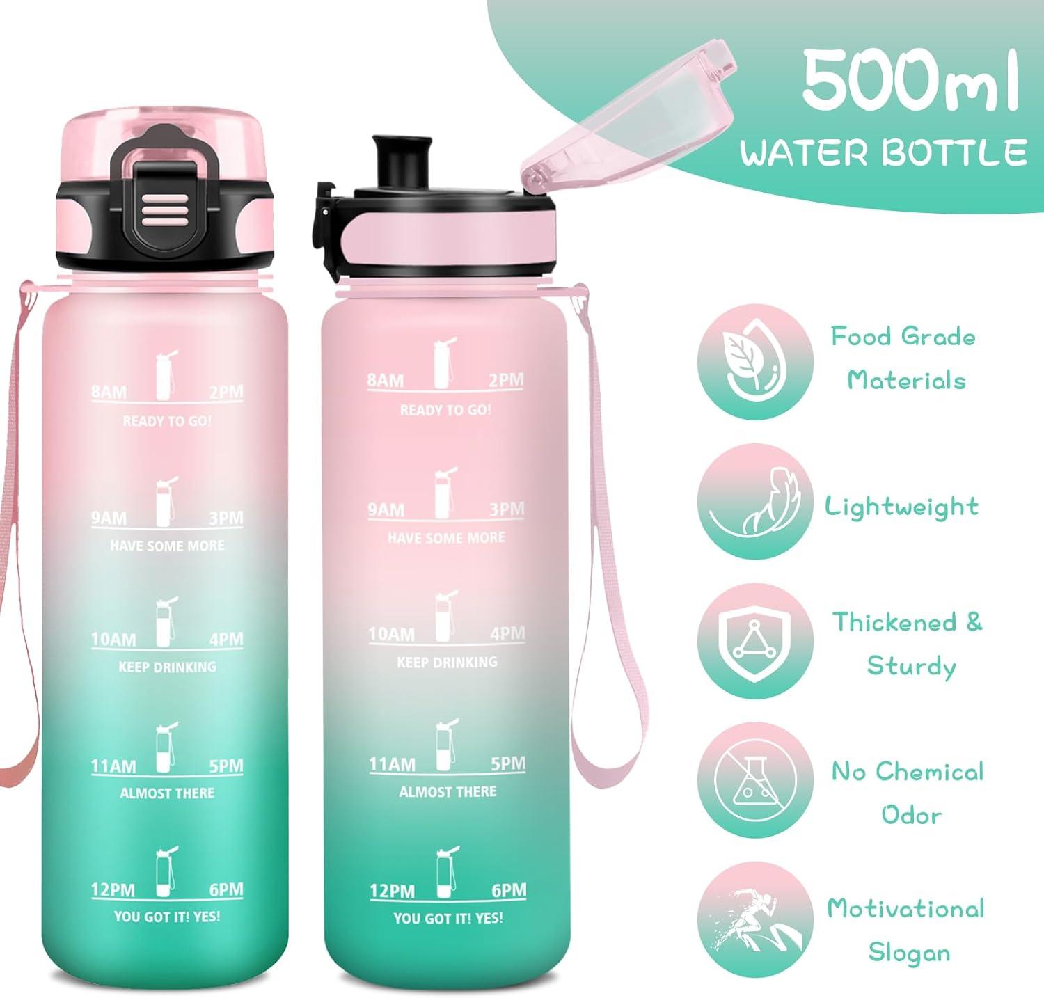 imageGourde 15L Sport Filtrante AntiFuite Motivation avec Slogan Camping et Randonne Facile Nettoyer Fitness Extrieur Running JauneRoseRosevert