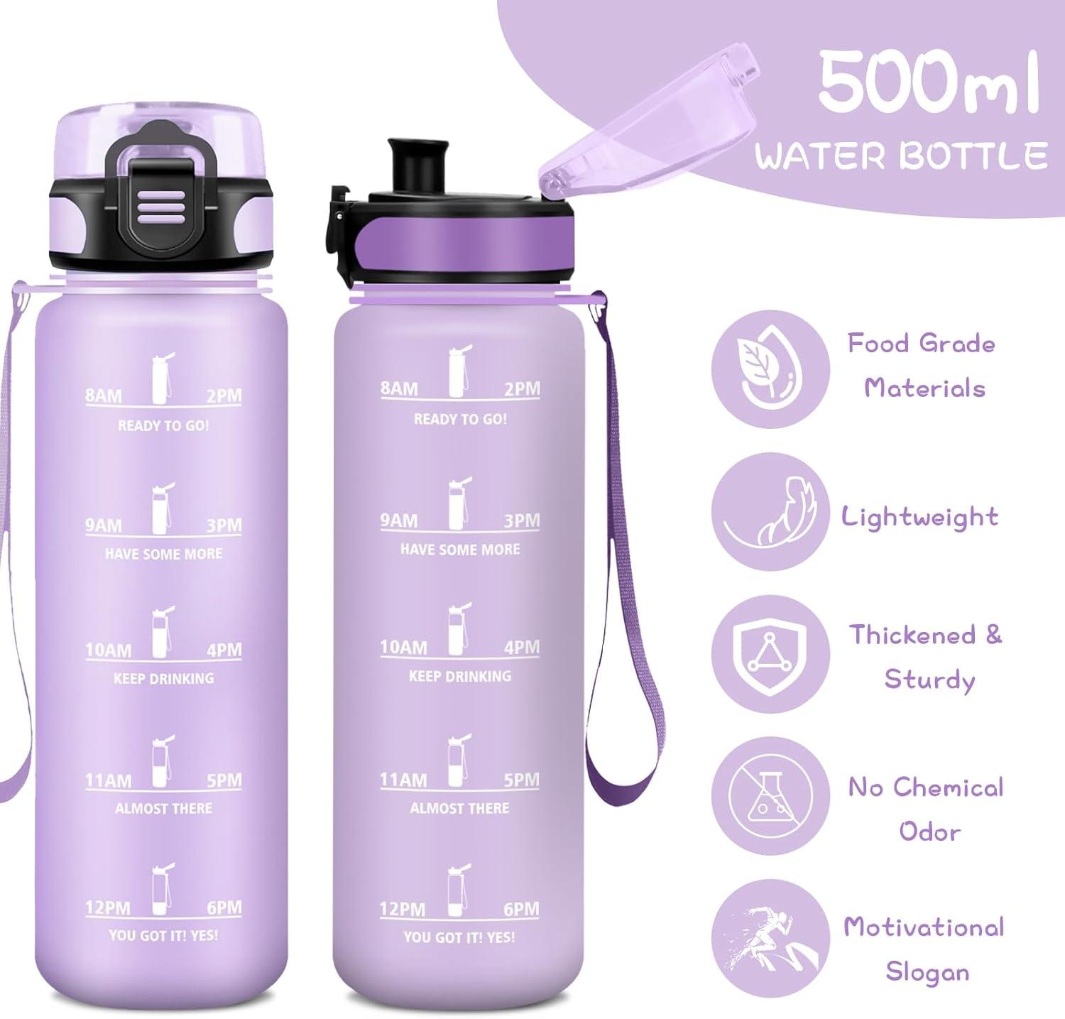 imageGourde 15L Sport Filtrante AntiFuite Motivation avec Slogan Camping et Randonne Facile Nettoyer Fitness Extrieur Running JauneRoseViolet