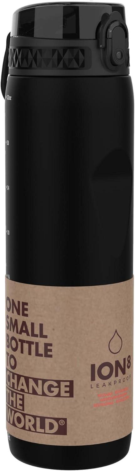 imageIon8 Gourde 1l 1000ml AntiFuite Facile Ouvrir Verrouillage Scuris Poigne de Transport Lavable en Lavevaisselle Sans BPA Idale pour le Sport et la Salle de Sport Violet ClairNoir