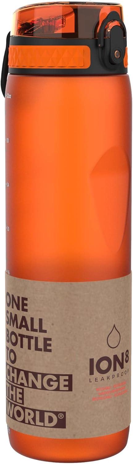 imageIon8 Gourde 1l 1000ml AntiFuite Facile Ouvrir Verrouillage Scuris Poigne de Transport Lavable en Lavevaisselle Sans BPA Idale pour le Sport et la Salle de Sport Violet ClairOrange