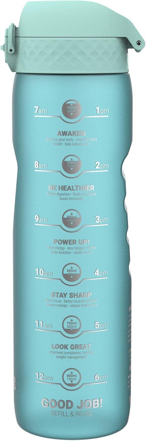 imageIon8 Gourde 1l 1000ml AntiFuite Facile Ouvrir Verrouillage Scuris Poigne de Transport Lavable en Lavevaisselle Sans BPA Idale pour le Sport et la Salle de Sport Violet ClairBleu Sonique