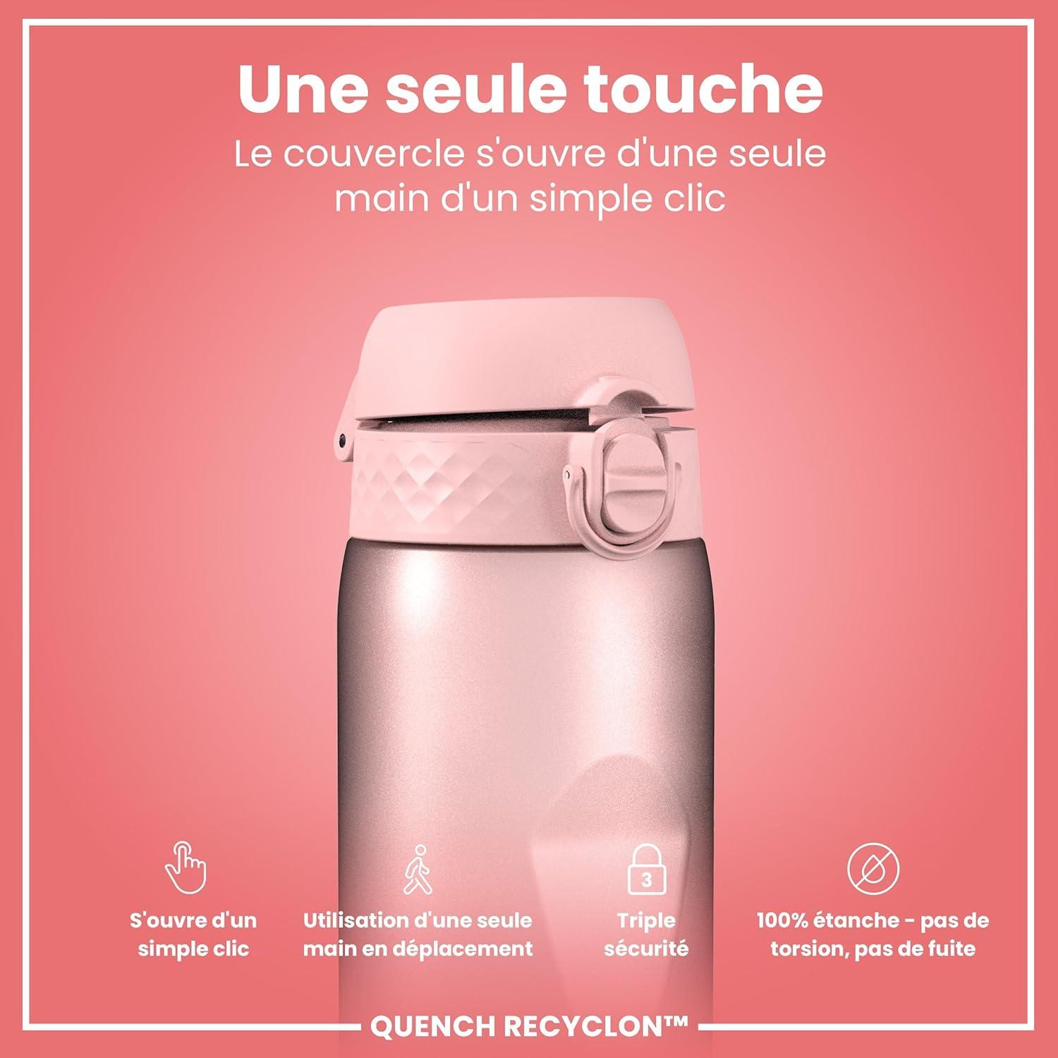 imageIon8 Gourde 1l 1000ml AntiFuite Facile Ouvrir Verrouillage Scuris Poigne de Transport Lavable en Lavevaisselle Sans BPA Idale pour le Sport et la Salle de Sport Violet ClairMauve Clair et Rose