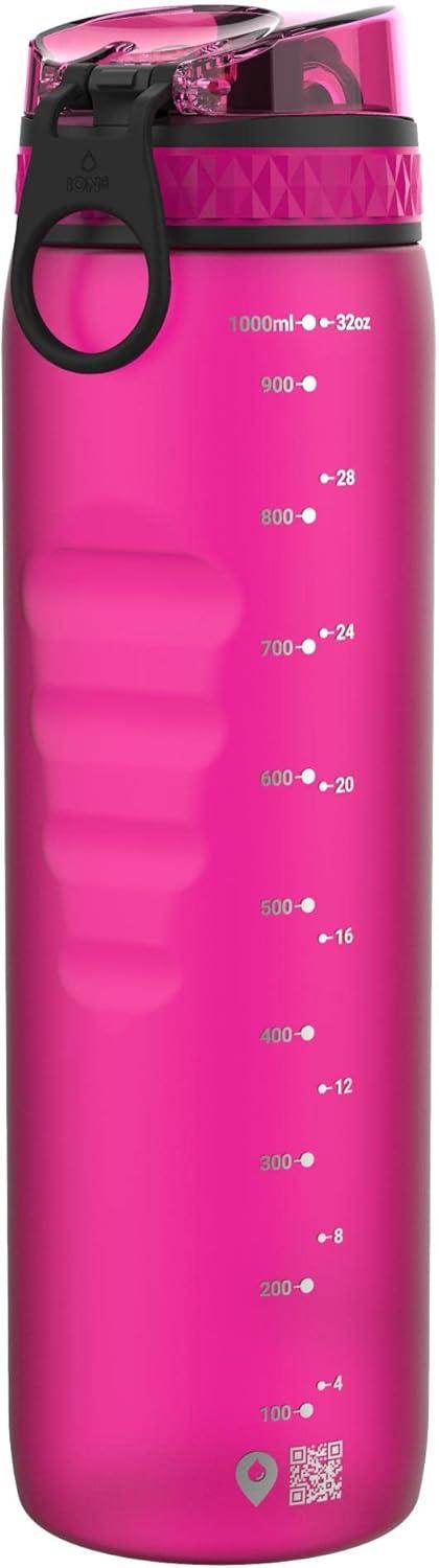 imageIon8 Gourde 1l 1000ml AntiFuite Facile Ouvrir Verrouillage Scuris Poigne de Transport Lavable en Lavevaisselle Sans BPA Idale pour le Sport et la Salle de Sport Violet ClairRose