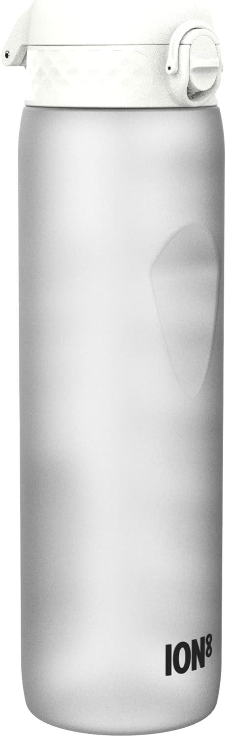 imageIon8 Gourde 1l 1000ml AntiFuite Facile Ouvrir Verrouillage Scuris Poigne de Transport Lavable en Lavevaisselle Sans BPA Idale pour le Sport et la Salle de Sport Violet ClairBlanc