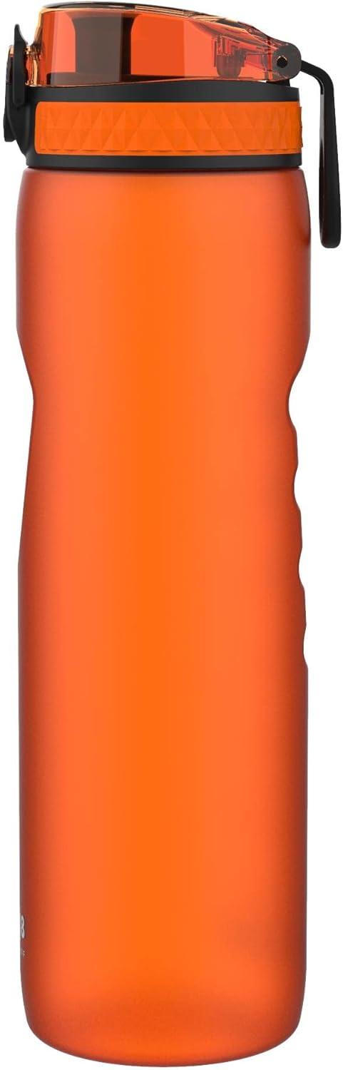 imageIon8 Gourde 1l 1000ml AntiFuite Facile Ouvrir Verrouillage Scuris Poigne de Transport Lavable en Lavevaisselle Sans BPA Idale pour le Sport et la Salle de Sport Violet ClairOrange