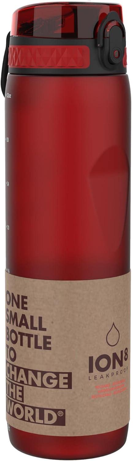 imageIon8 Gourde 1l 1000ml AntiFuite Facile Ouvrir Verrouillage Scuris Poigne de Transport Lavable en Lavevaisselle Sans BPA Idale pour le Sport et la Salle de Sport Violet ClairRouge Glacial