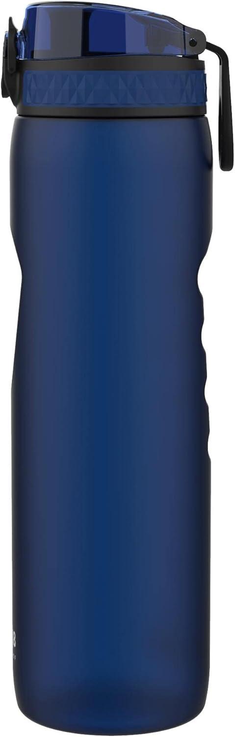 imageIon8 Gourde 1l 1000ml AntiFuite Facile Ouvrir Verrouillage Scuris Poigne de Transport Lavable en Lavevaisselle Sans BPA Idale pour le Sport et la Salle de Sport Violet ClairBleu Marine