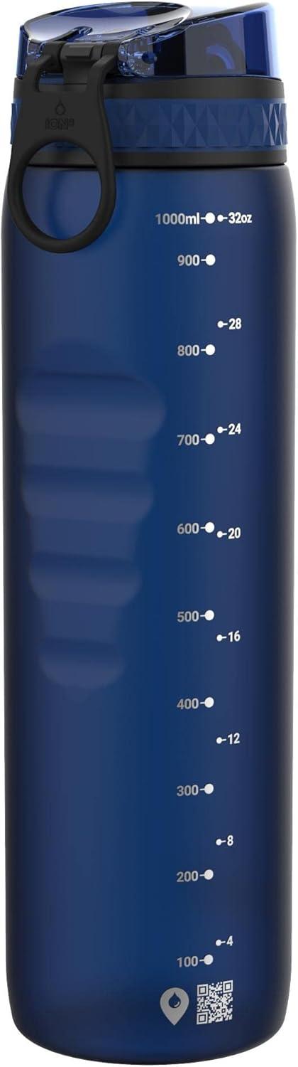 imageIon8 Gourde 1l 1000ml AntiFuite Facile Ouvrir Verrouillage Scuris Poigne de Transport Lavable en Lavevaisselle Sans BPA Idale pour le Sport et la Salle de Sport Violet ClairBleu Marine