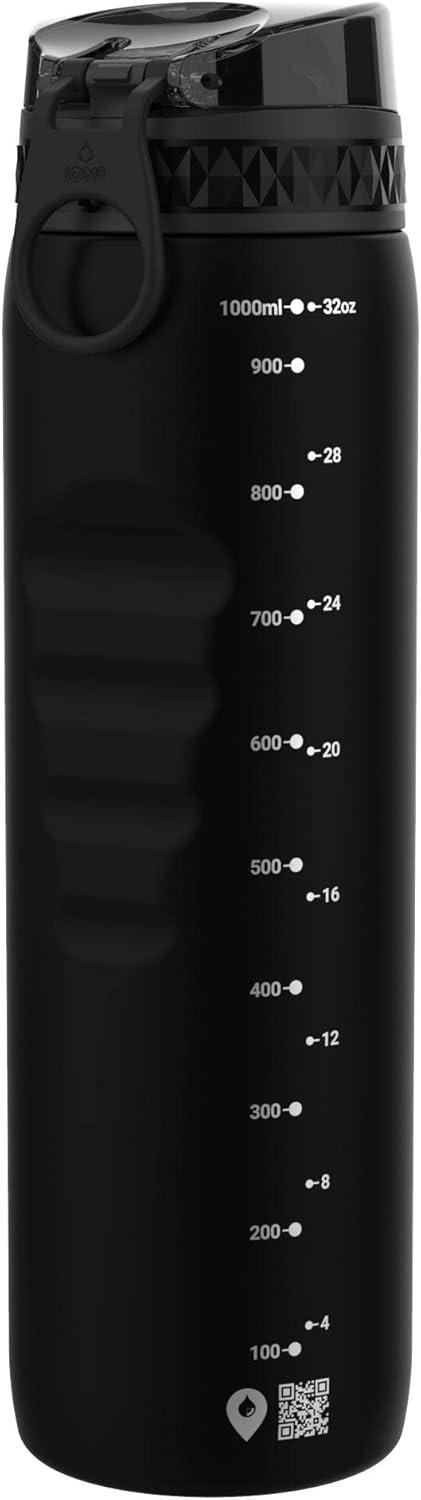 imageIon8 Gourde 1l 1000ml AntiFuite Facile Ouvrir Verrouillage Scuris Poigne de Transport Lavable en Lavevaisselle Sans BPA Idale pour le Sport et la Salle de Sport Violet ClairNoir