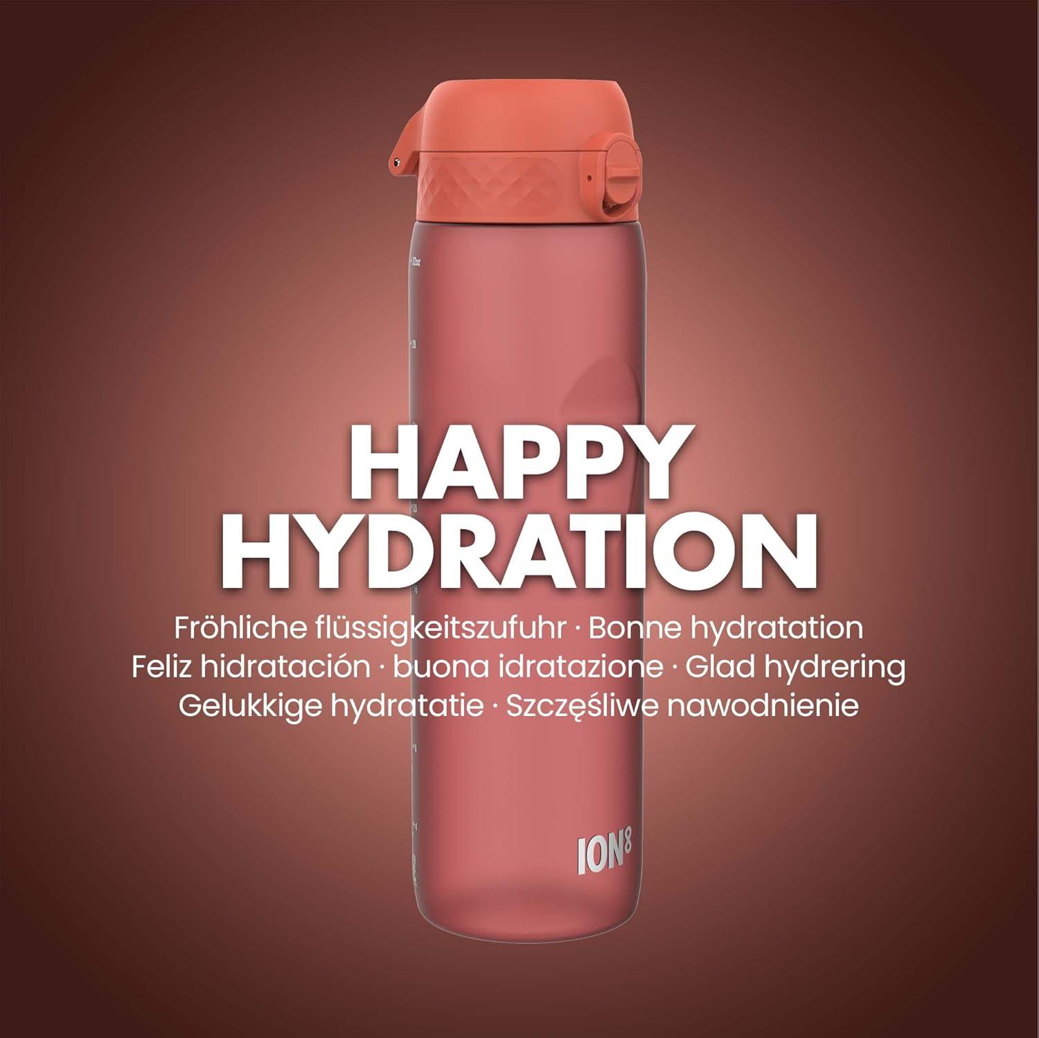 imageIon8 Gourde 1l 1000ml AntiFuite Facile Ouvrir Verrouillage Scuris Poigne de Transport Lavable en Lavevaisselle Sans BPA Idale pour le Sport et la Salle de Sport Violet ClairRouge Fonc