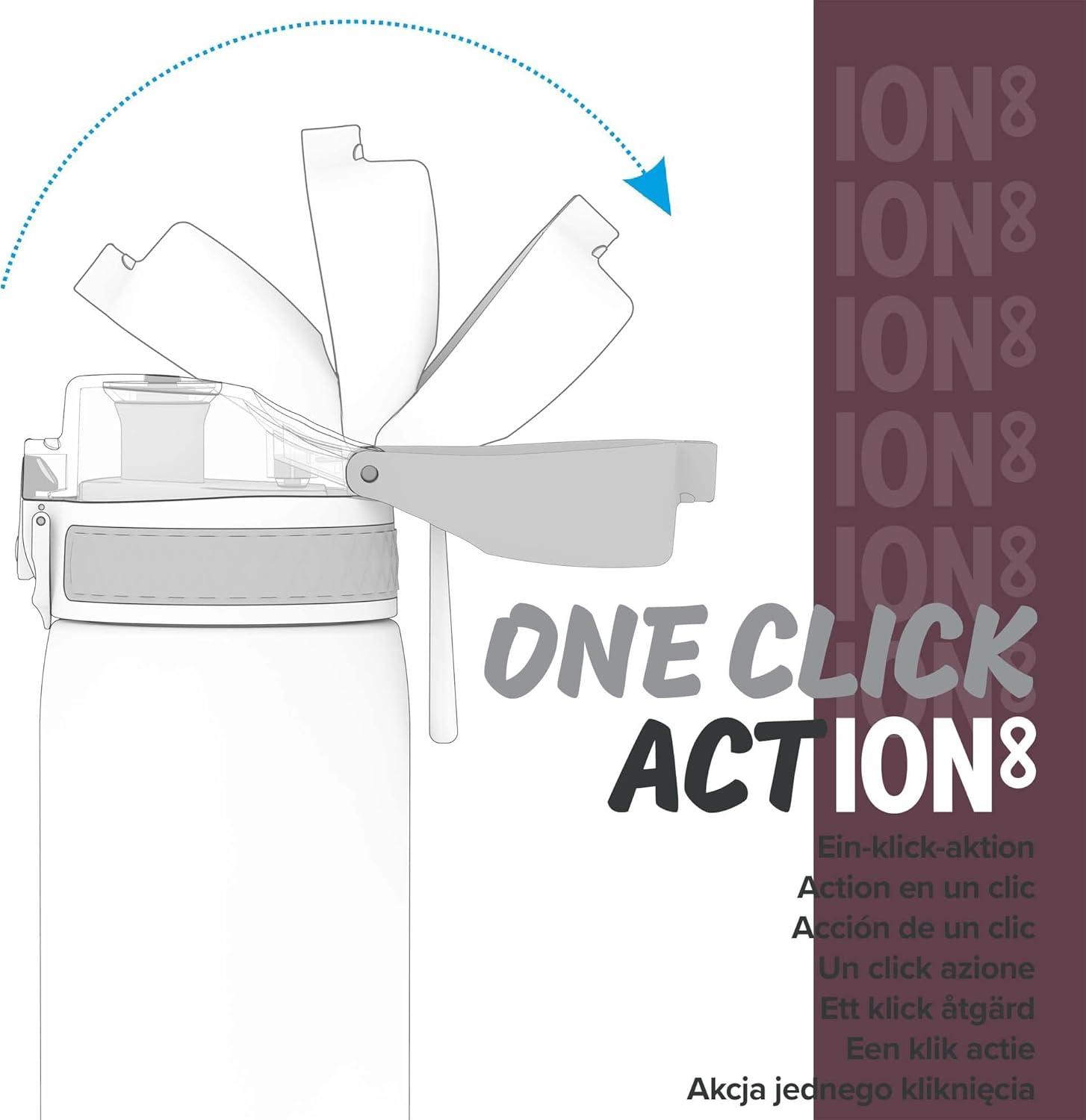imageIon8 Gourde 1l 1000ml AntiFuite Facile Ouvrir Verrouillage Scuris Poigne de Transport Lavable en Lavevaisselle Sans BPA Idale pour le Sport et la Salle de Sport Violet ClairVert Ocan