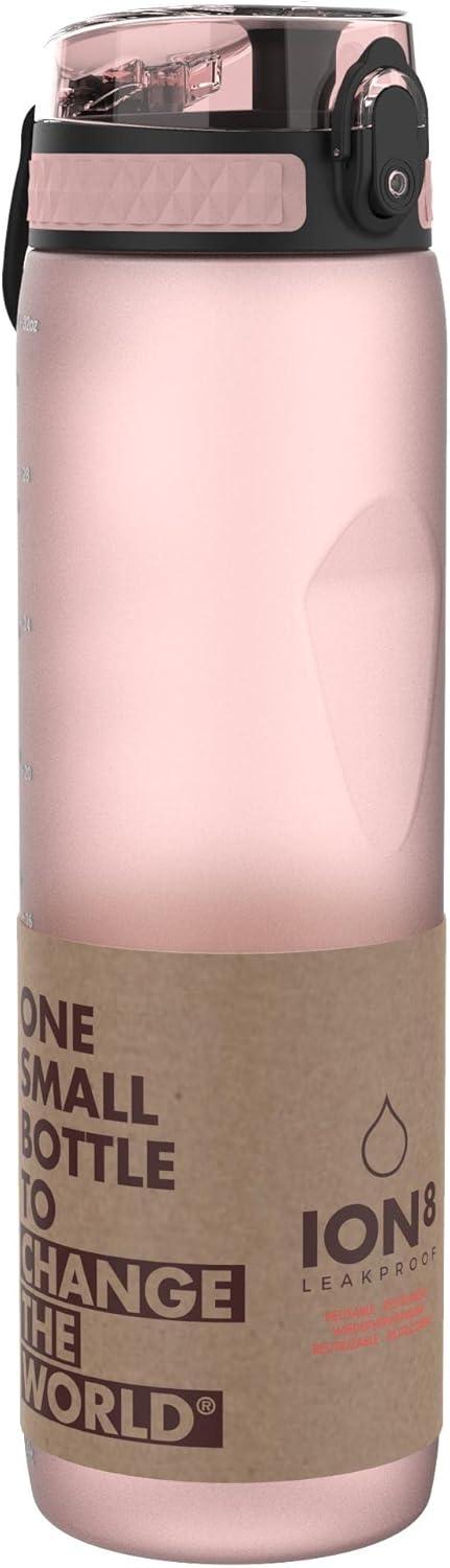 imageIon8 Gourde 1l 1000ml AntiFuite Facile Ouvrir Verrouillage Scuris Poigne de Transport Lavable en Lavevaisselle Sans BPA Idale pour le Sport et la Salle de Sport Violet ClairRose Clair