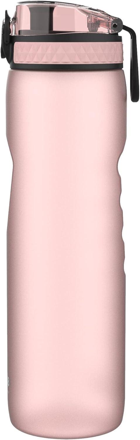 imageIon8 Gourde 1l 1000ml AntiFuite Facile Ouvrir Verrouillage Scuris Poigne de Transport Lavable en Lavevaisselle Sans BPA Idale pour le Sport et la Salle de Sport Violet ClairRose Clair