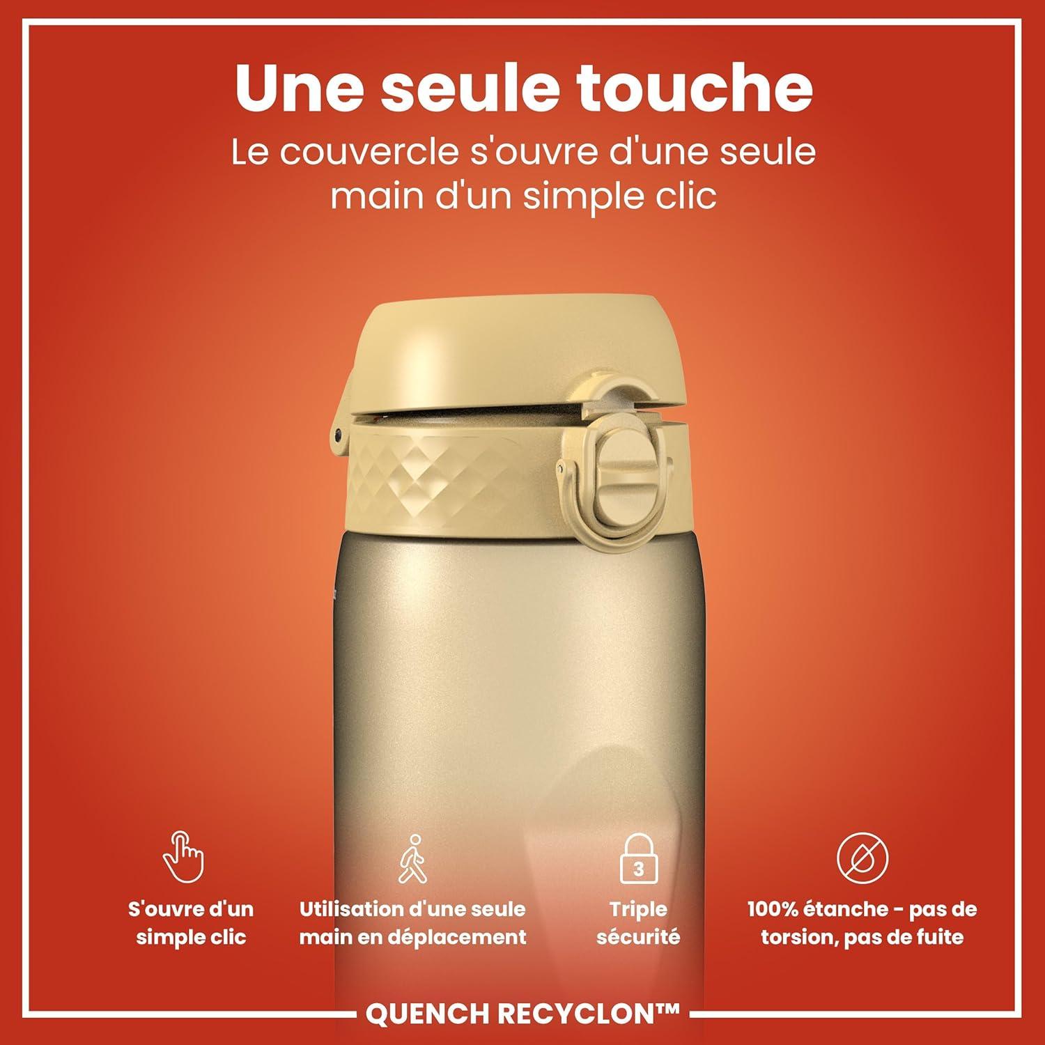 imageIon8 Gourde 1l 1000ml AntiFuite Facile Ouvrir Verrouillage Scuris Poigne de Transport Lavable en Lavevaisselle Sans BPA Idale pour le Sport et la Salle de Sport Violet ClairDsert
