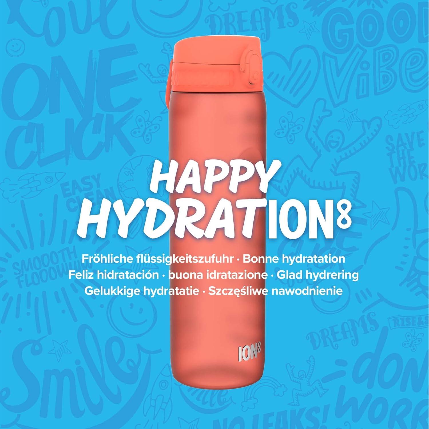 imageIon8 Gourde 1l 1000ml AntiFuite Facile Ouvrir Verrouillage Scuris Poigne de Transport Lavable en Lavevaisselle Sans BPA Idale pour le Sport et la Salle de Sport Violet ClairCorail