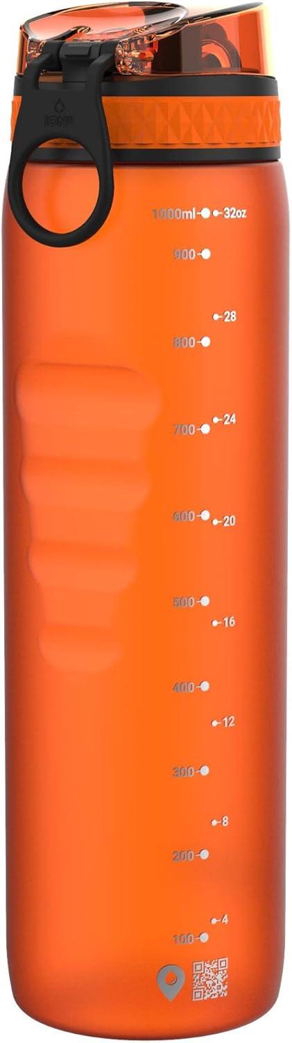 imageIon8 Gourde 1l 1000ml AntiFuite Facile Ouvrir Verrouillage Scuris Poigne de Transport Lavable en Lavevaisselle Sans BPA Idale pour le Sport et la Salle de Sport Violet ClairOrange