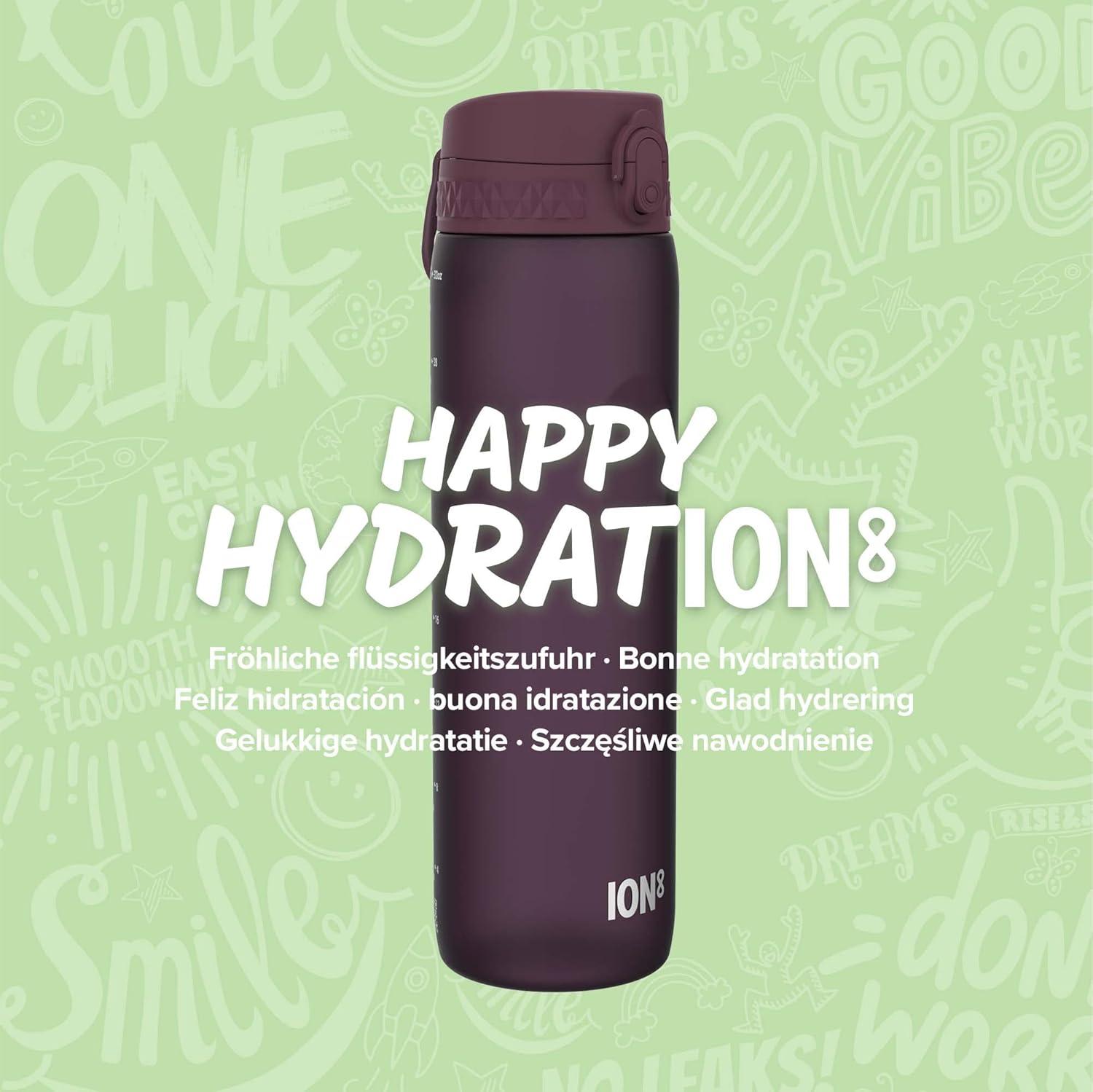 imageIon8 Gourde 1l 1000ml AntiFuite Facile Ouvrir Verrouillage Scuris Poigne de Transport Lavable en Lavevaisselle Sans BPA Idale pour le Sport et la Salle de Sport Violet ClairMre