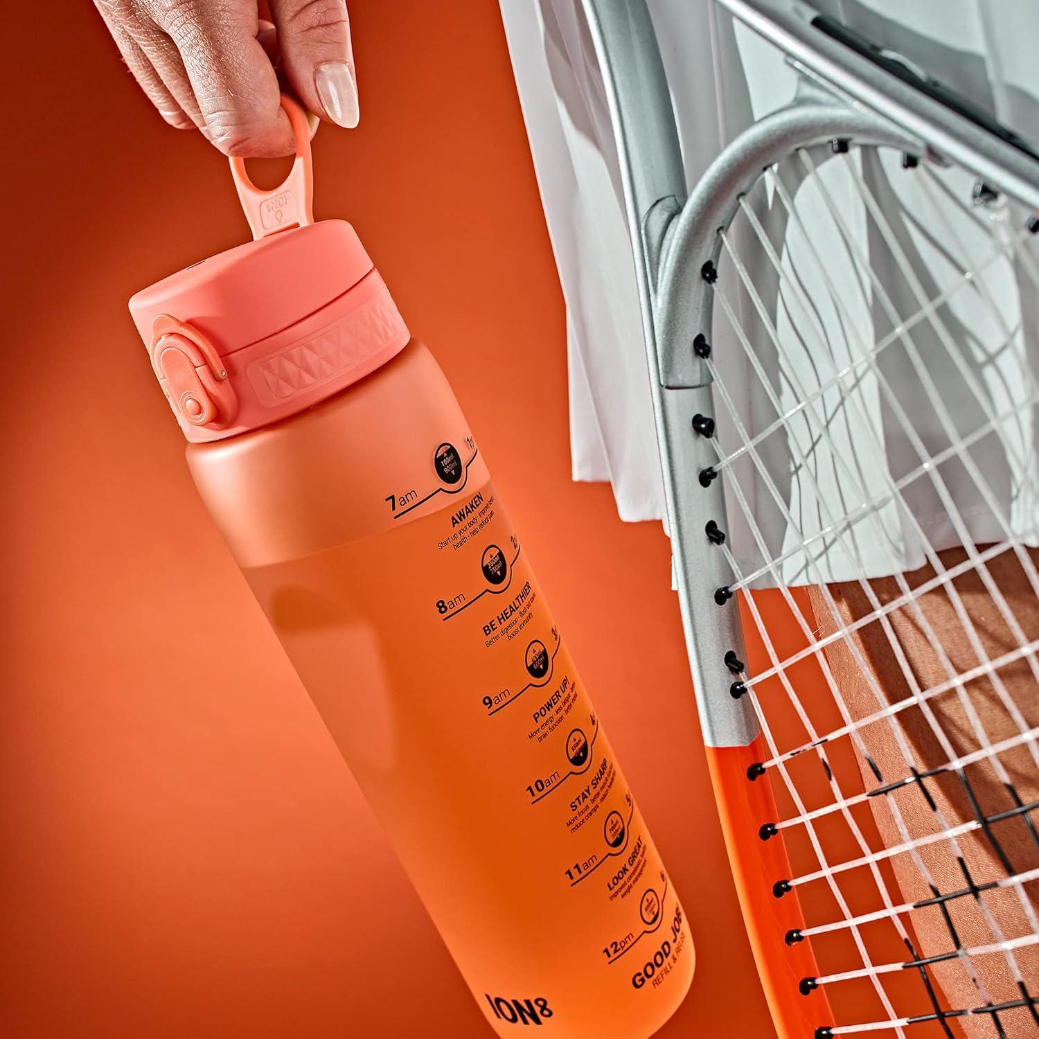 imageIon8 Gourde 1l 1000ml AntiFuite Facile Ouvrir Verrouillage Scuris Poigne de Transport Lavable en Lavevaisselle Sans BPA Idale pour le Sport et la Salle de Sport Violet ClairCorail